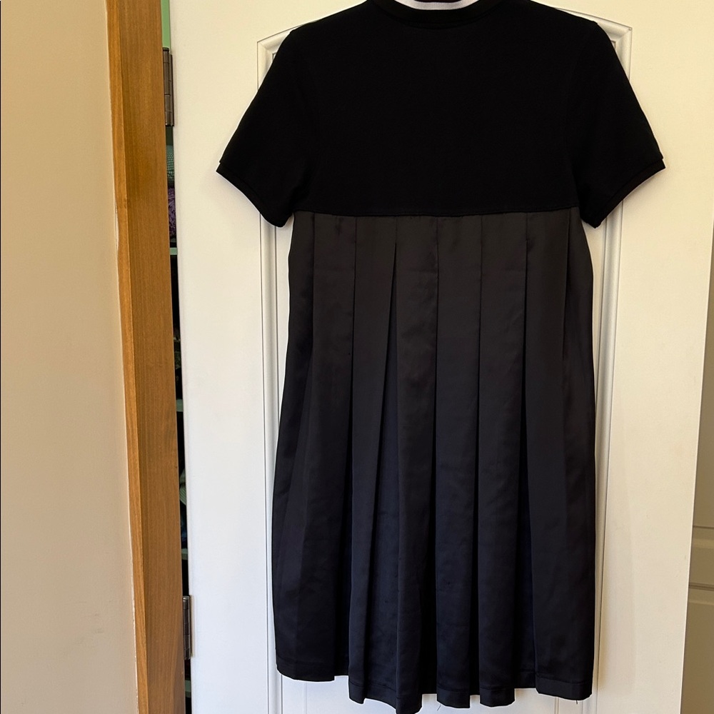 Fred Perry Black Mini Polo Dress with Pleated Satin back - Picture 6 of 8
